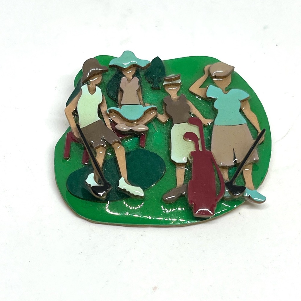 Lucinda’s Women Golfing Scene Pin
